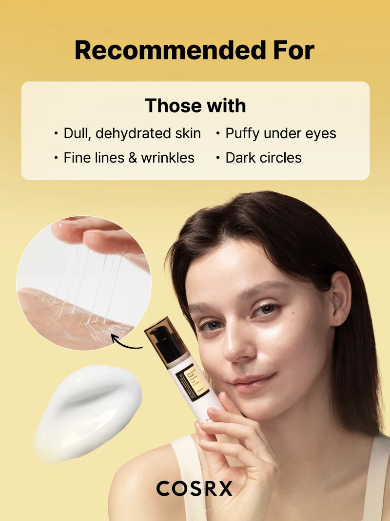 COSRX Advanced Snail Peptide Eye Cream — smooths the look of fine lines around the eyes