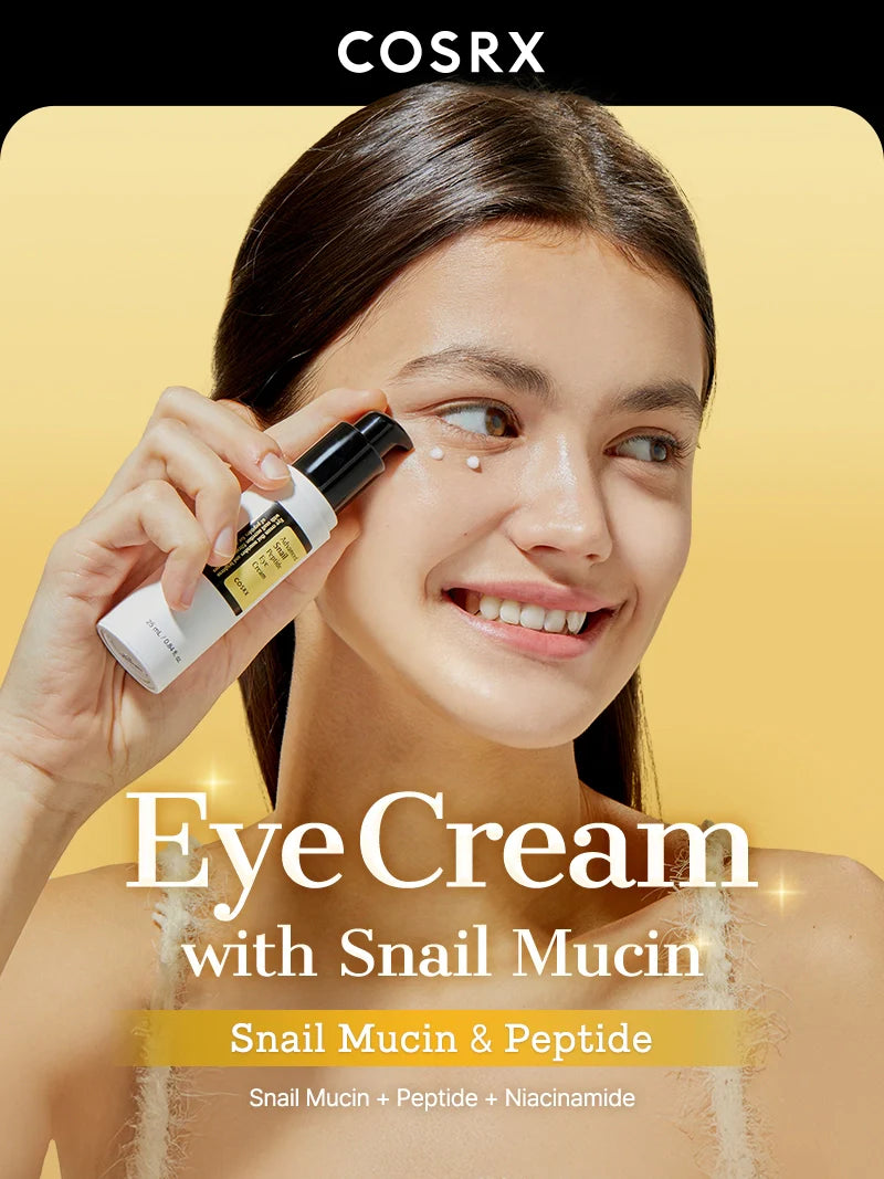 COSRX Advanced Snail Peptide Eye Cream — snail mucin and peptides firm the eye area