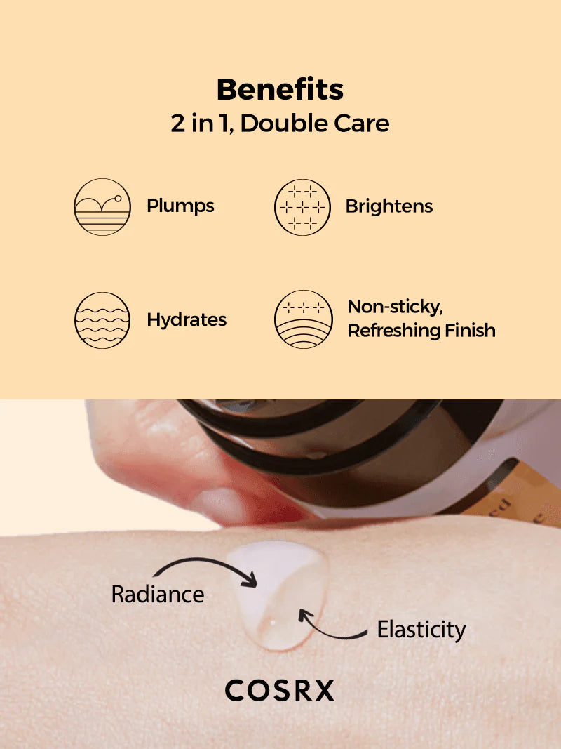 COSRX Advanced Snail Radiance Dual Essence — delivers deep, lasting moisture