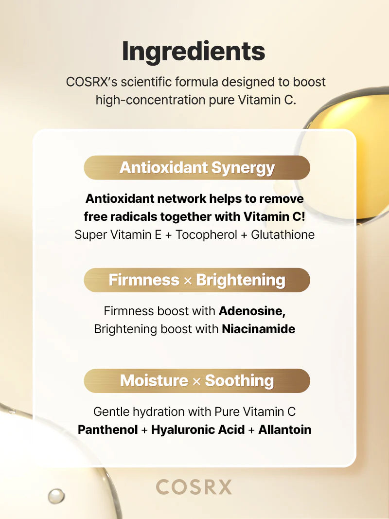 COSRX Advanced The Vitamin C 23 Serum — how to use: apply in the morning before sunscreen