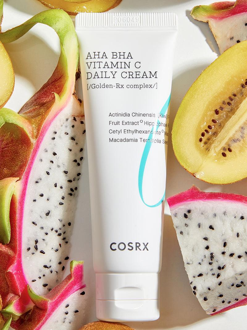 COSRX AHA BHA Vitamin C Daily Cream — hydrates while it renews the skin