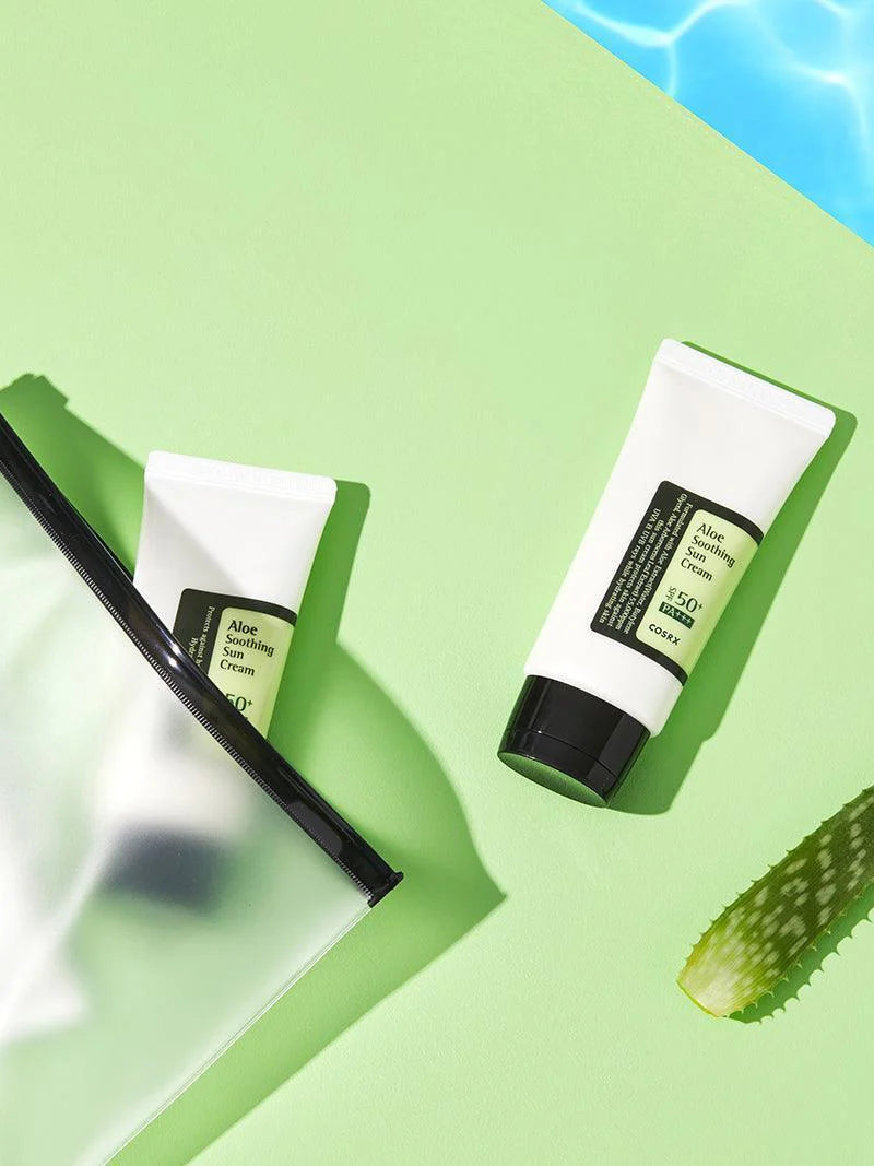 COSRX Aloe Soothing Sun Cream SPF50+ — gentle enough for everyday sun protection