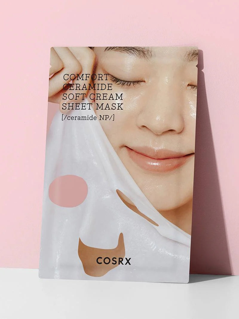 COSRX Balancium Comfort Ceramide Soft Cream Sheet Mask — ceramides strengthen and protect the skin barrier