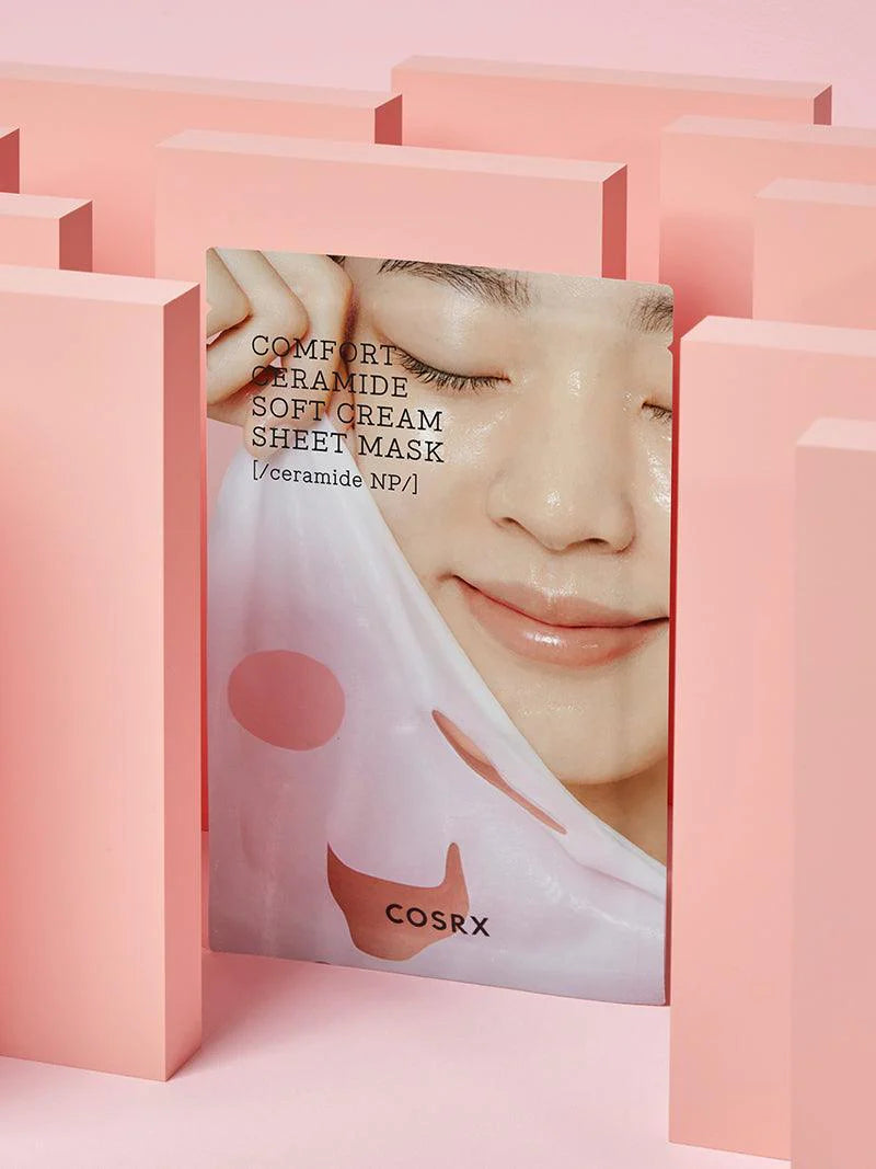 COSRX Balancium Comfort Ceramide Soft Cream Sheet Mask — drenches skin in rich, creamy moisture