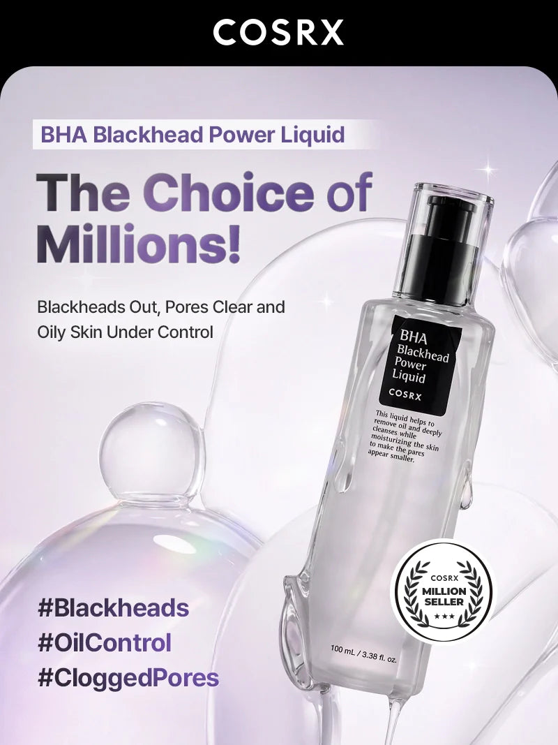 COSRX BHA Blackhead Power Liquid — BHA clears blackheads and unclogs pores