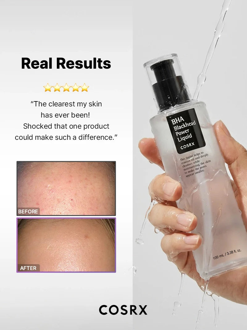 COSRX BHA Blackhead Power Liquid — refines the look of enlarged pores