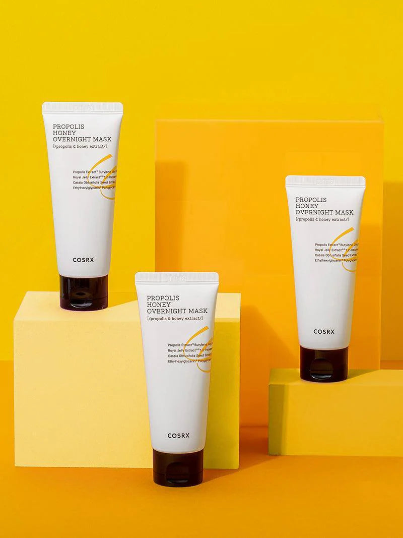 COSRX Full Fit Propolis Honey Overnight Mask — works overnight for a radiant morning glow