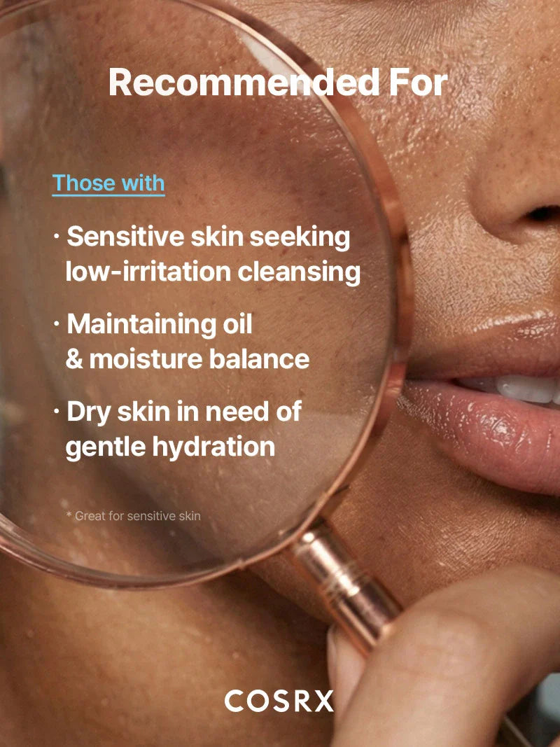 COSRX Low pH Good Morning Gel Cleanser — leaves skin clean, soft and balanced