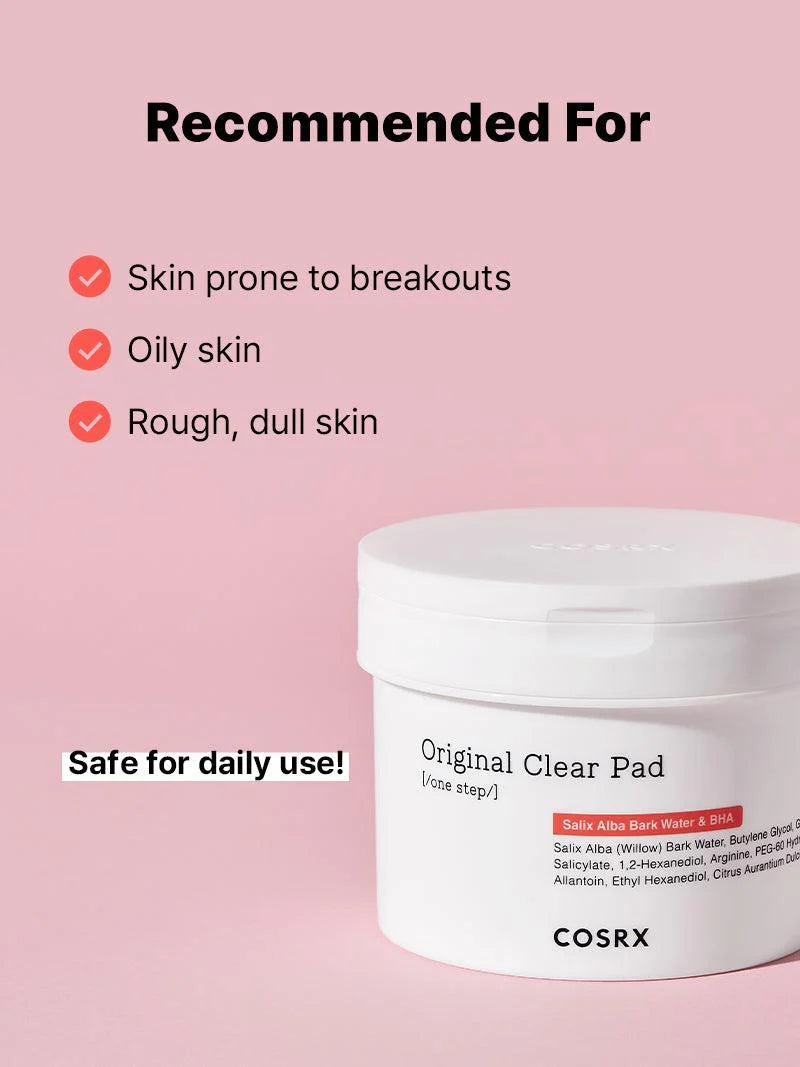 COSRX One Step Original Clear Pad — gentle enough for daily use, morning and night