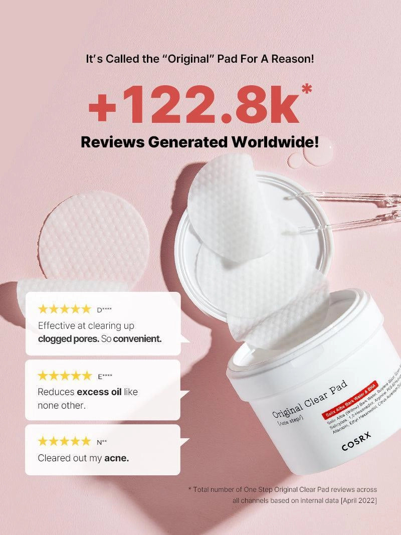 COSRX One Step Original Clear Pad — how to use: wipe across cleansed skin to exfoliate and refresh