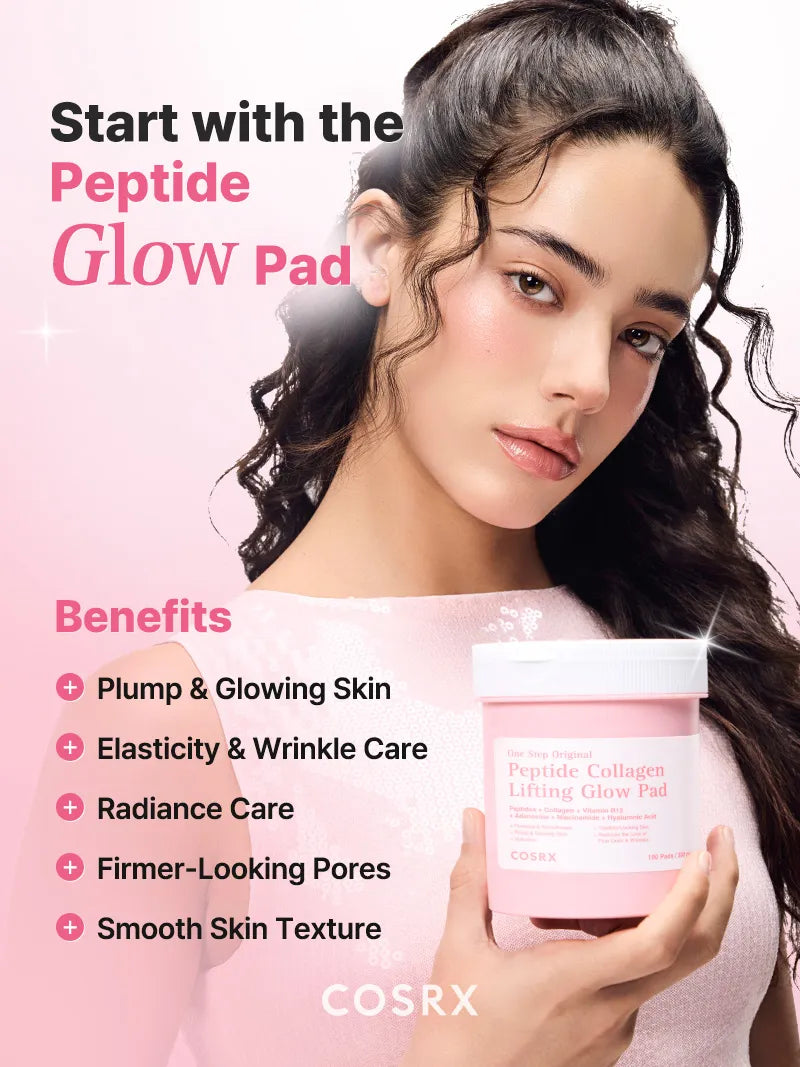 COSRX One Step Original Peptide Collagen Lifting Glow Pad — help smooth the look of fine lines