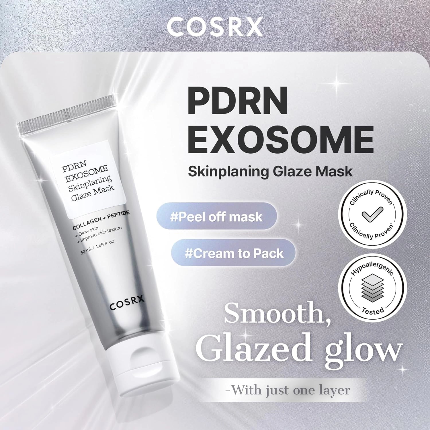 COSRX PDRN Exosome Skin Plaining Glaze Mask — smooths skin texture for a refined surface