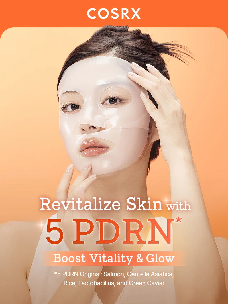 COSRX PDRN Hyaluronic Acid Vital Hydrating Hydrogel Mask — hyaluronic acid drenches skin in moisture