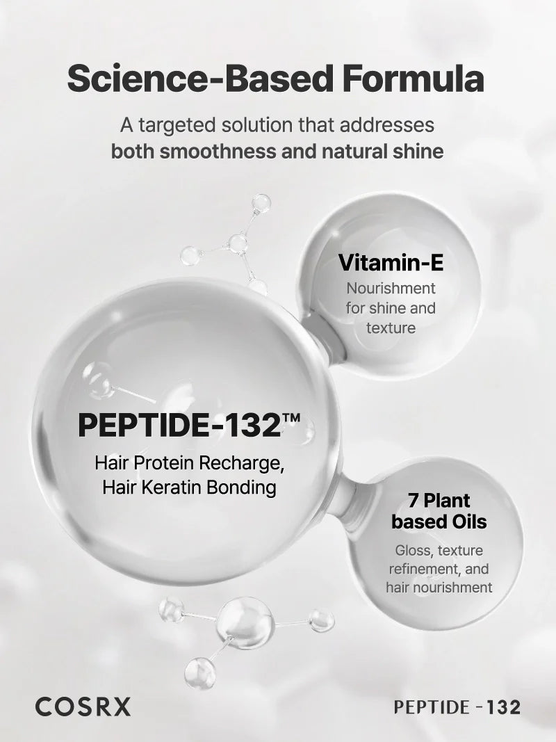COSRX PEPTIDE-132 Ultra Perfect Hair Bonding Oil Serum — peptides help repair and strengthen hair ends
