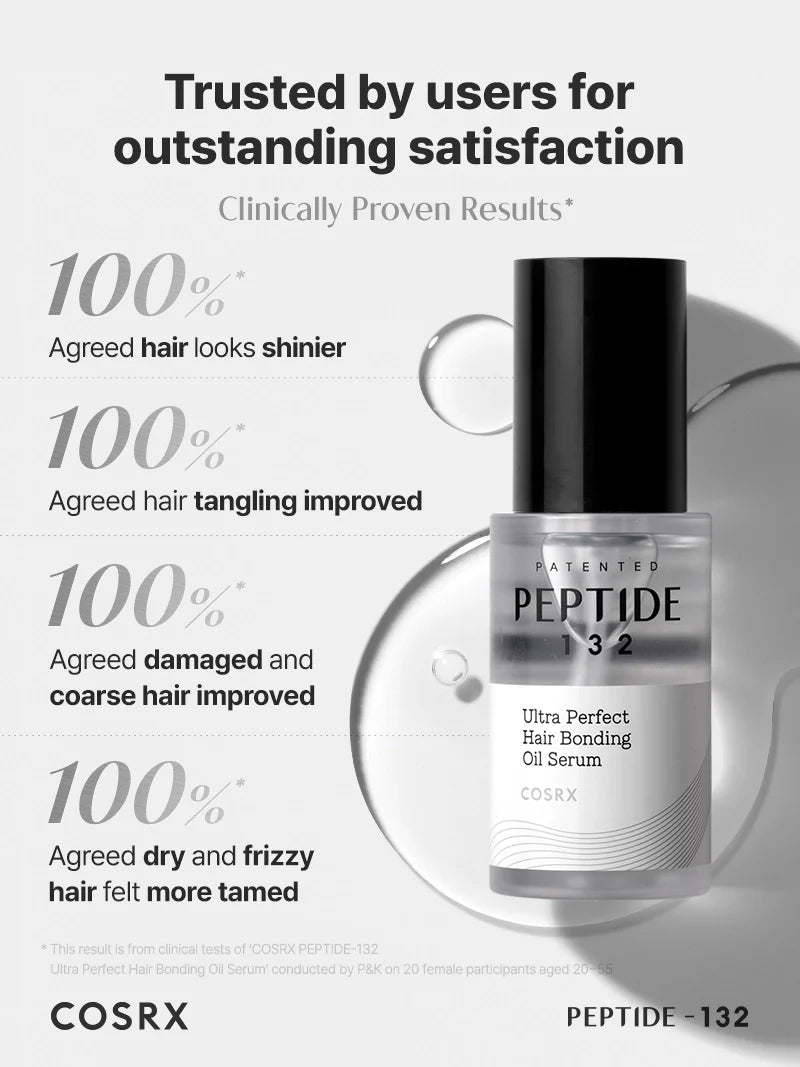 COSRX PEPTIDE-132 Ultra Perfect Hair Bonding Oil Serum — boosts shine for a healthy-looking finish