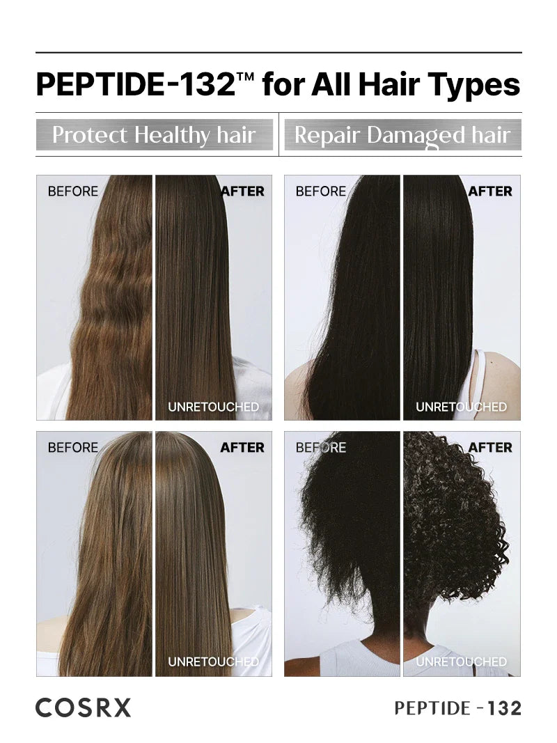 COSRX PEPTIDE-132 Ultra Perfect Hair Bonding Shampoo — bonding technology reinforces weak strands