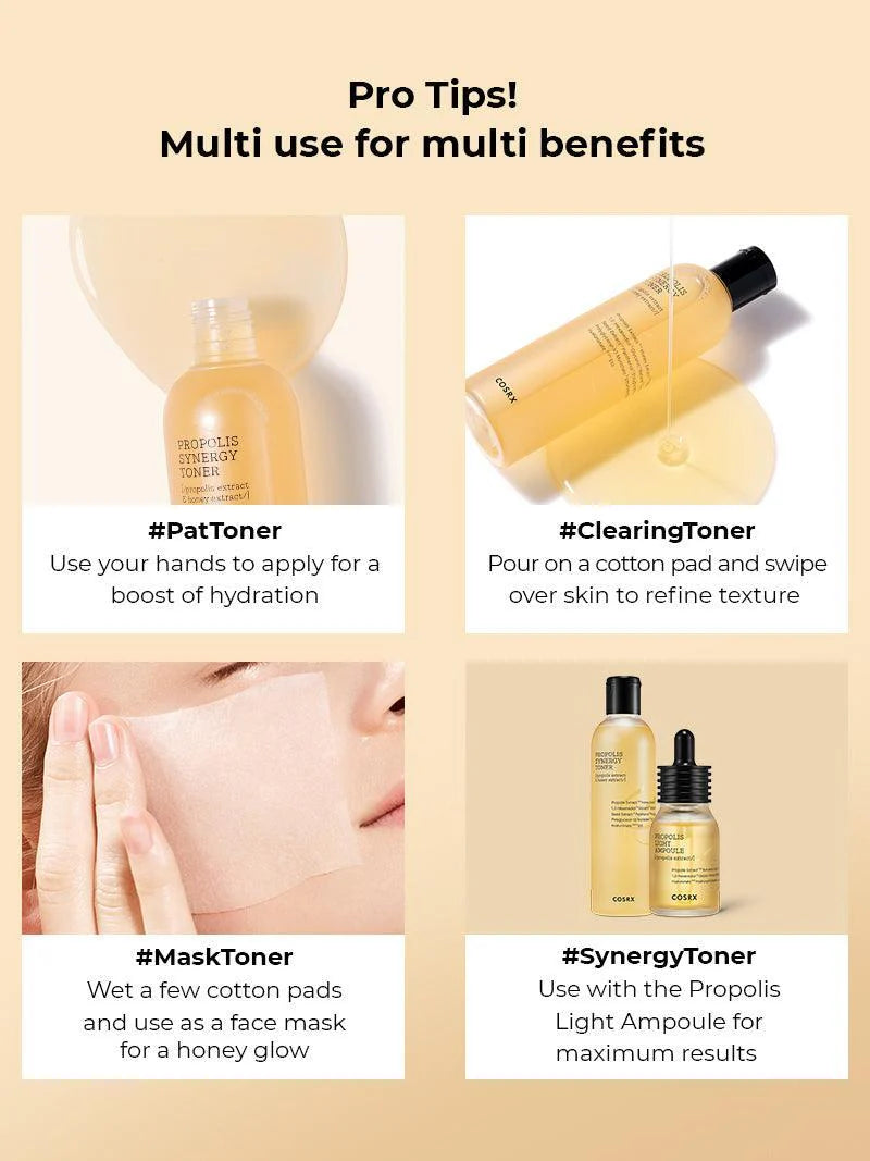 COSRX Propolis Synergy Toner — delivers lightweight, lasting hydration