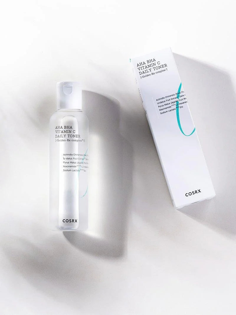 COSRX Refresh AHA BHA Vitamin C Daily Toner — preps skin to absorb the next steps
