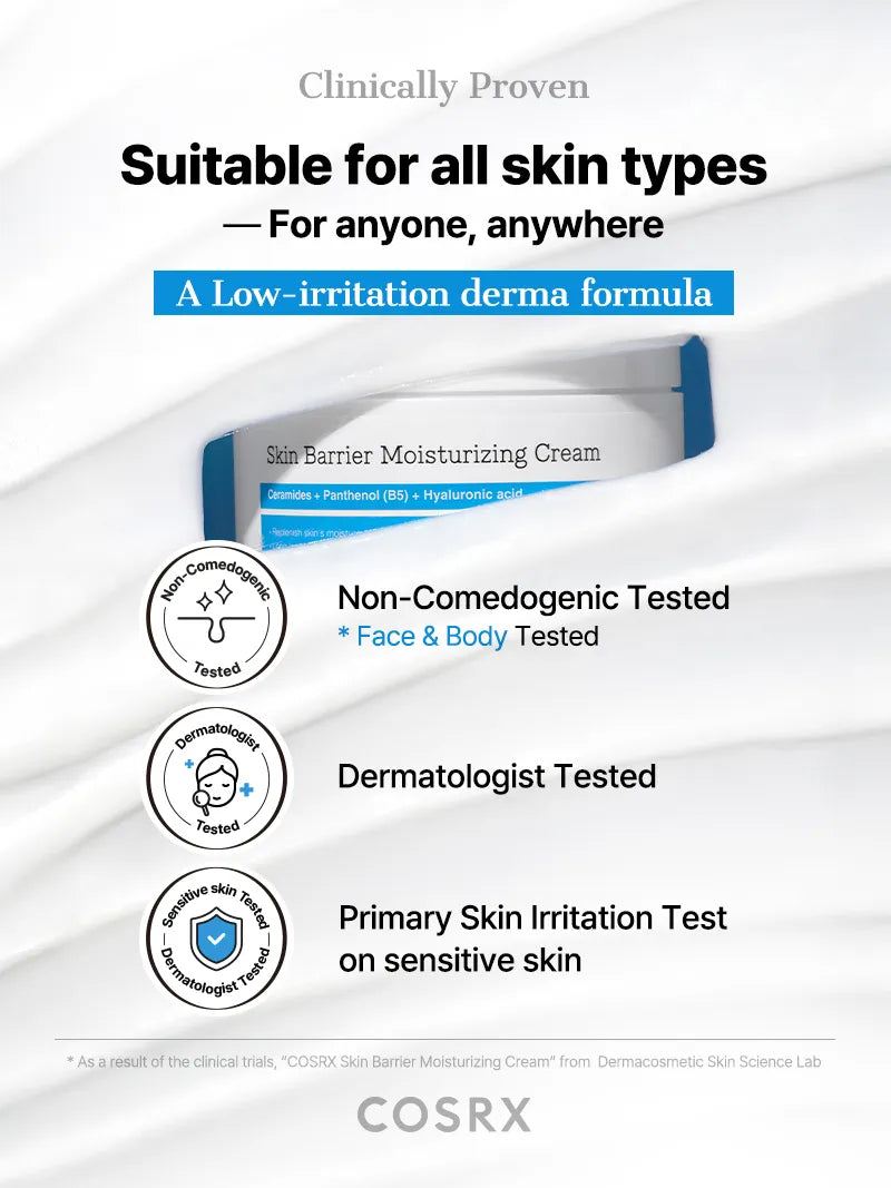 COSRX Skin Barrier Moisturizing Cream — rich cream melts in without greasiness