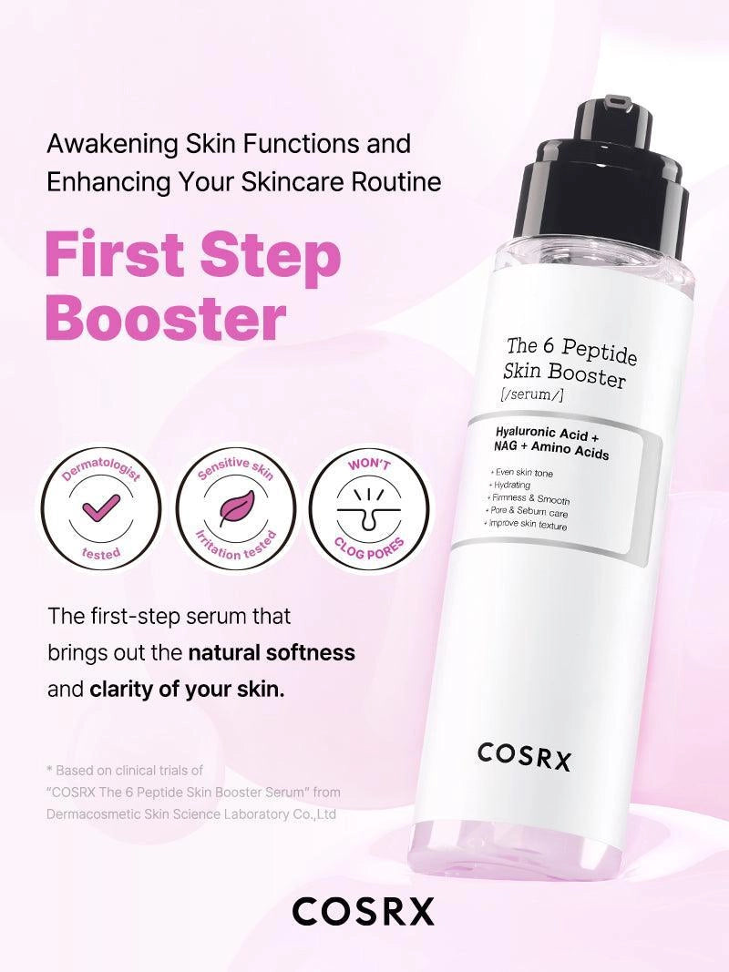 COSRX The 6 Peptide Skin Booster Serum — six peptides firm and improve elasticity