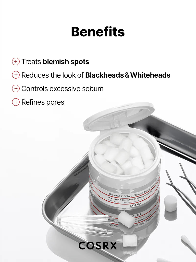 COSRX The AHA 2 BHA 2 Blemish Treatment Serum — low 2% acids suit sensitive, blemish-prone skin