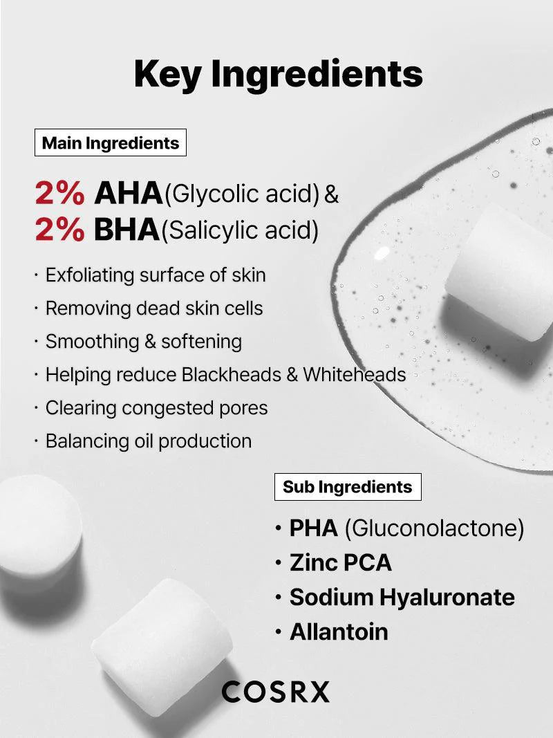 COSRX The AHA 2 BHA 2 Blemish Treatment Serum — lightweight serum absorbs without stickiness