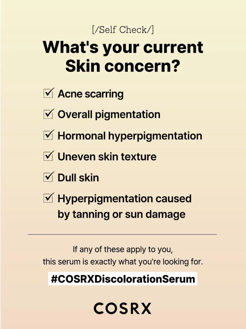 COSRX The Alpha-Arbutin 2 Discoloration Care Serum — 2% alpha-arbutin for focused discoloration care