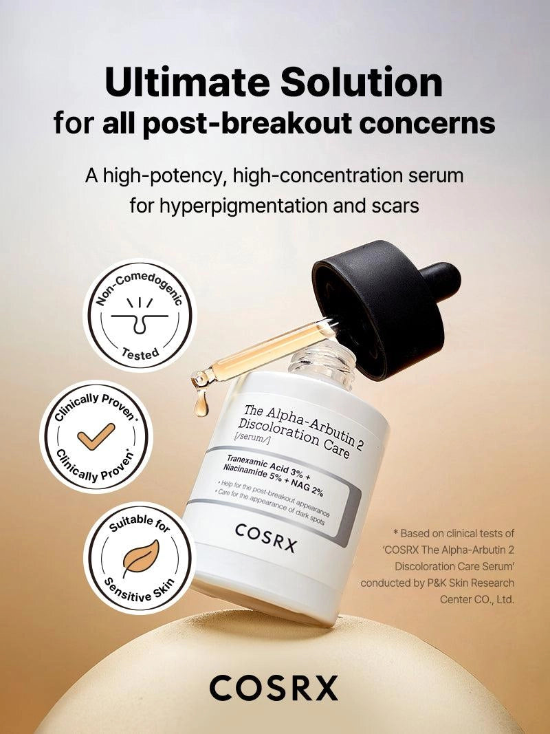 COSRX The Alpha-Arbutin 2 Discoloration Care Serum — alpha-arbutin targets dark spots and discoloration