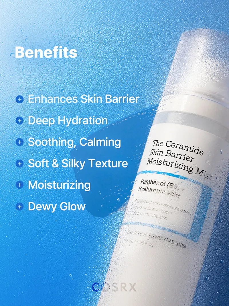 COSRX The Ceramide Skin Barrier Moisturizing Mist — soothes dry, tired skin instantly