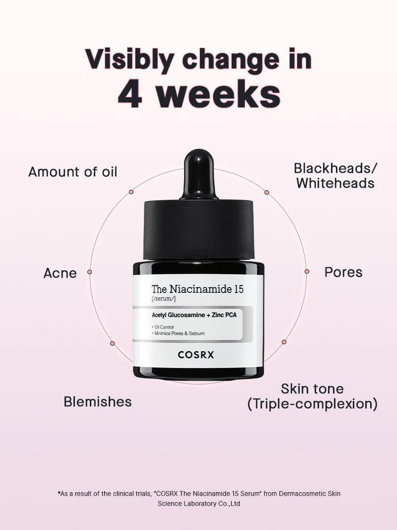 COSRX The Niacinamide 15 Serum — brightens the look of dark spots and dullness