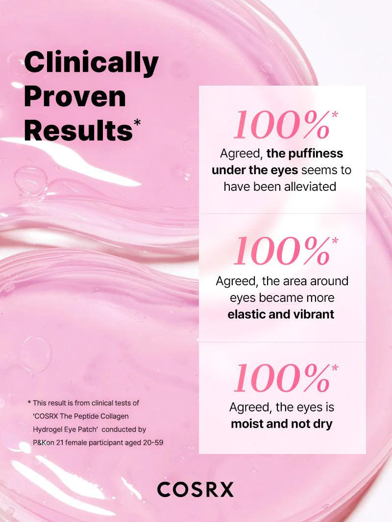 COSRX The Peptide Collagen Hydrogel Eye Patch — smooth the look of fine lines around the eyes