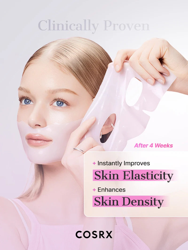 COSRX The Peptide Collagen Lifting Glow Hydrogel Mask — drenches skin in concentrated essence