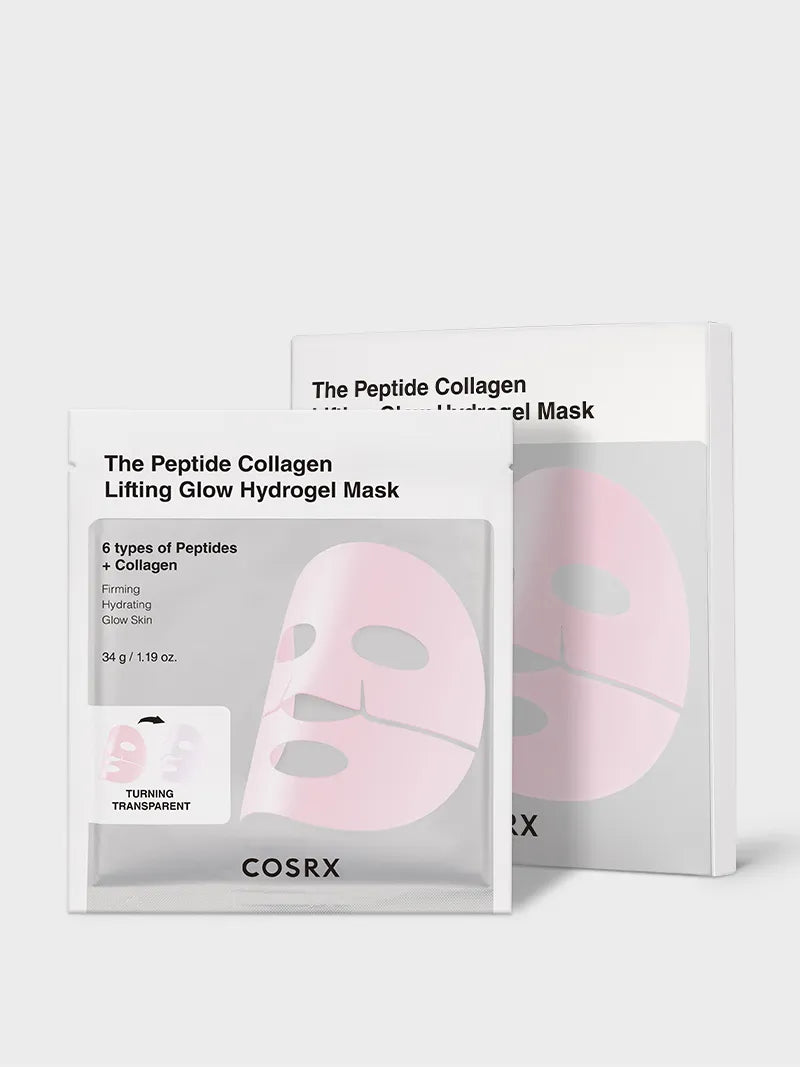 COSRX The Peptide Collagen Lifting Glow Hydrogel Mask — peptide and collagen lifting hydrogel mask