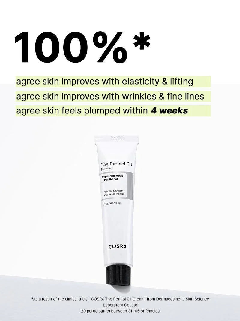 COSRX The Retinol 0.1 Cream — buffered formula helps minimize dryness