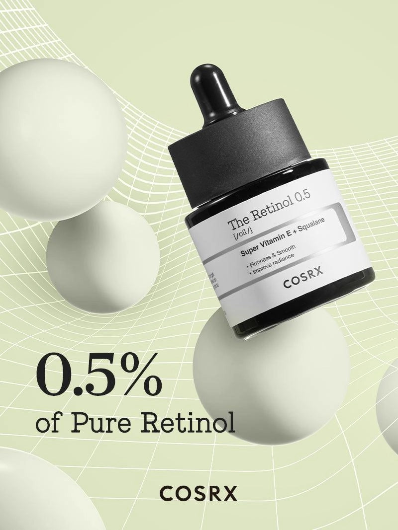 COSRX The Retinol 0.5 Oil — retinol smooths fine lines and signs of aging