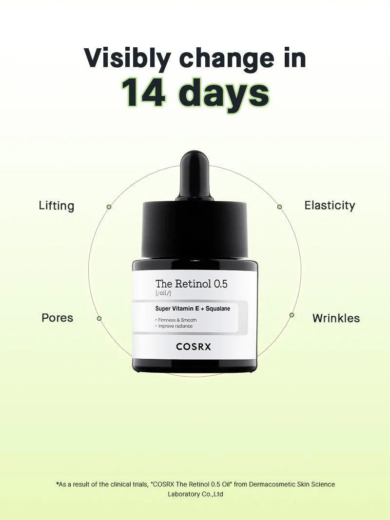 COSRX The Retinol 0.5 Oil — 0.5% strength for experienced retinol users