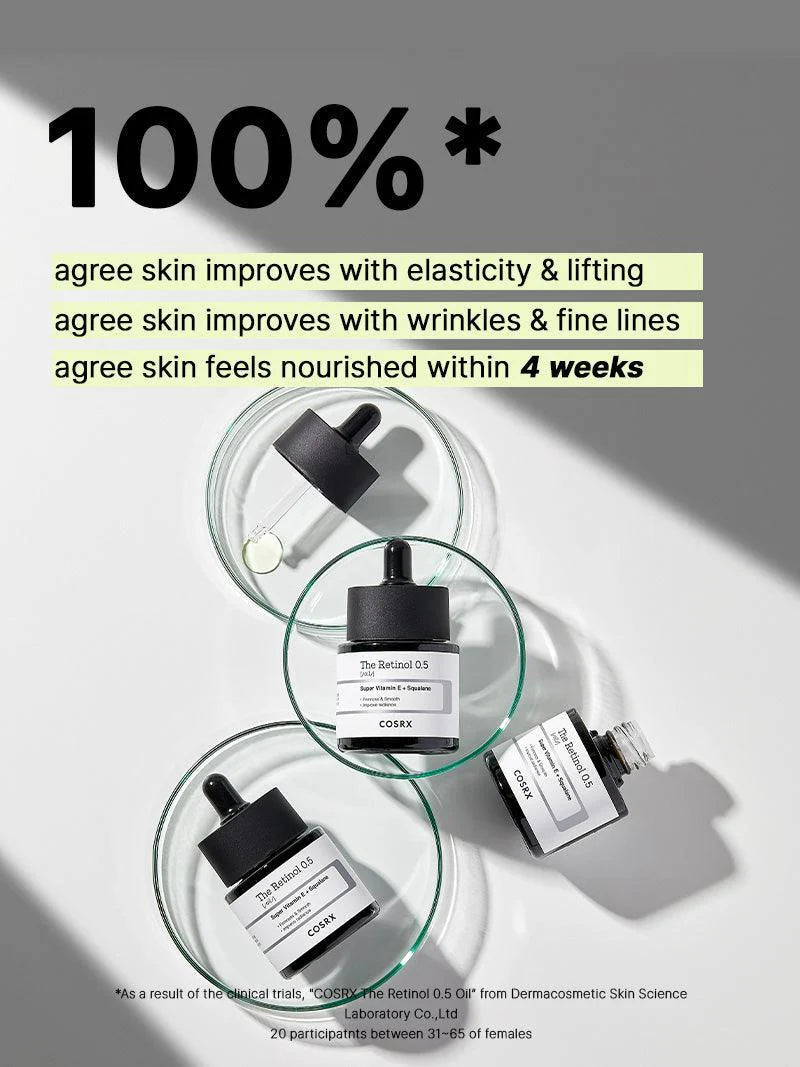COSRX The Retinol 0.5 Oil — helps minimize dryness during retinol use