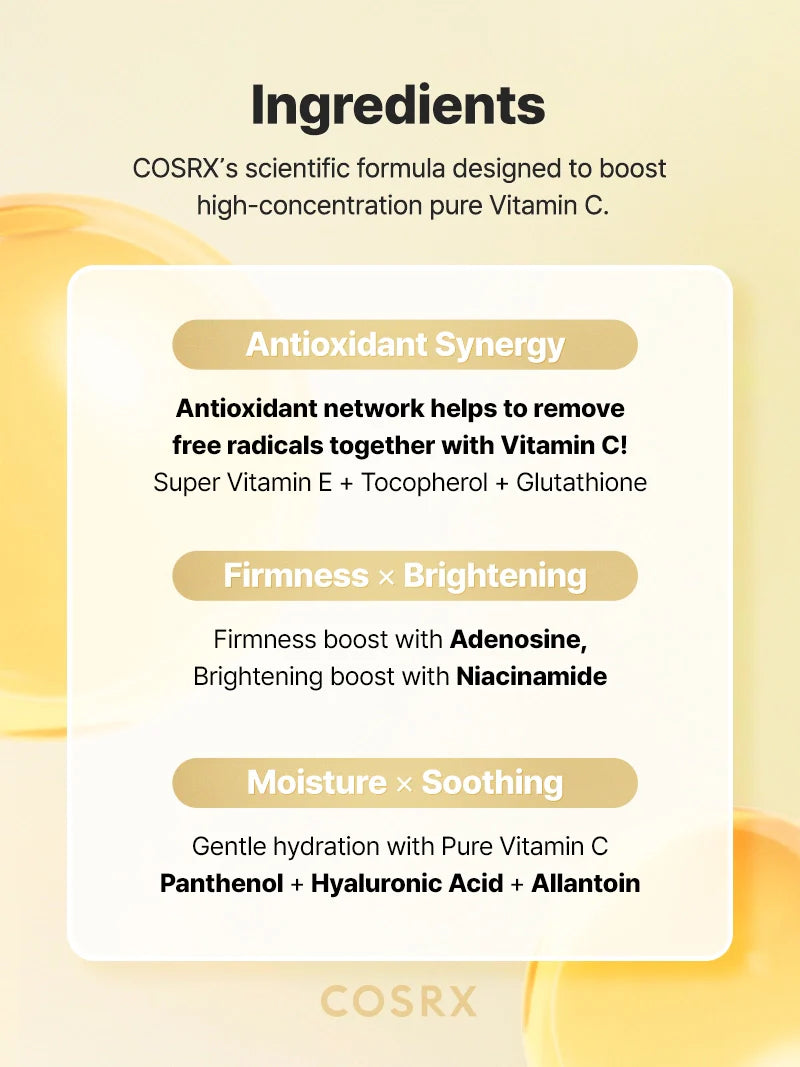 COSRX The Vitamin C 13 Serum — how to use: apply in the morning before sunscreen