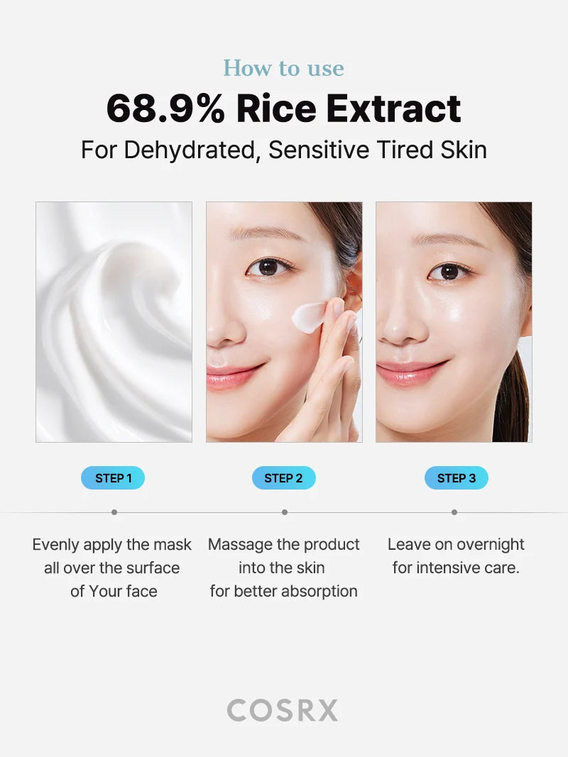COSRX Ultimate Nourishing Rice Overnight Mask — drenches skin in lasting moisture