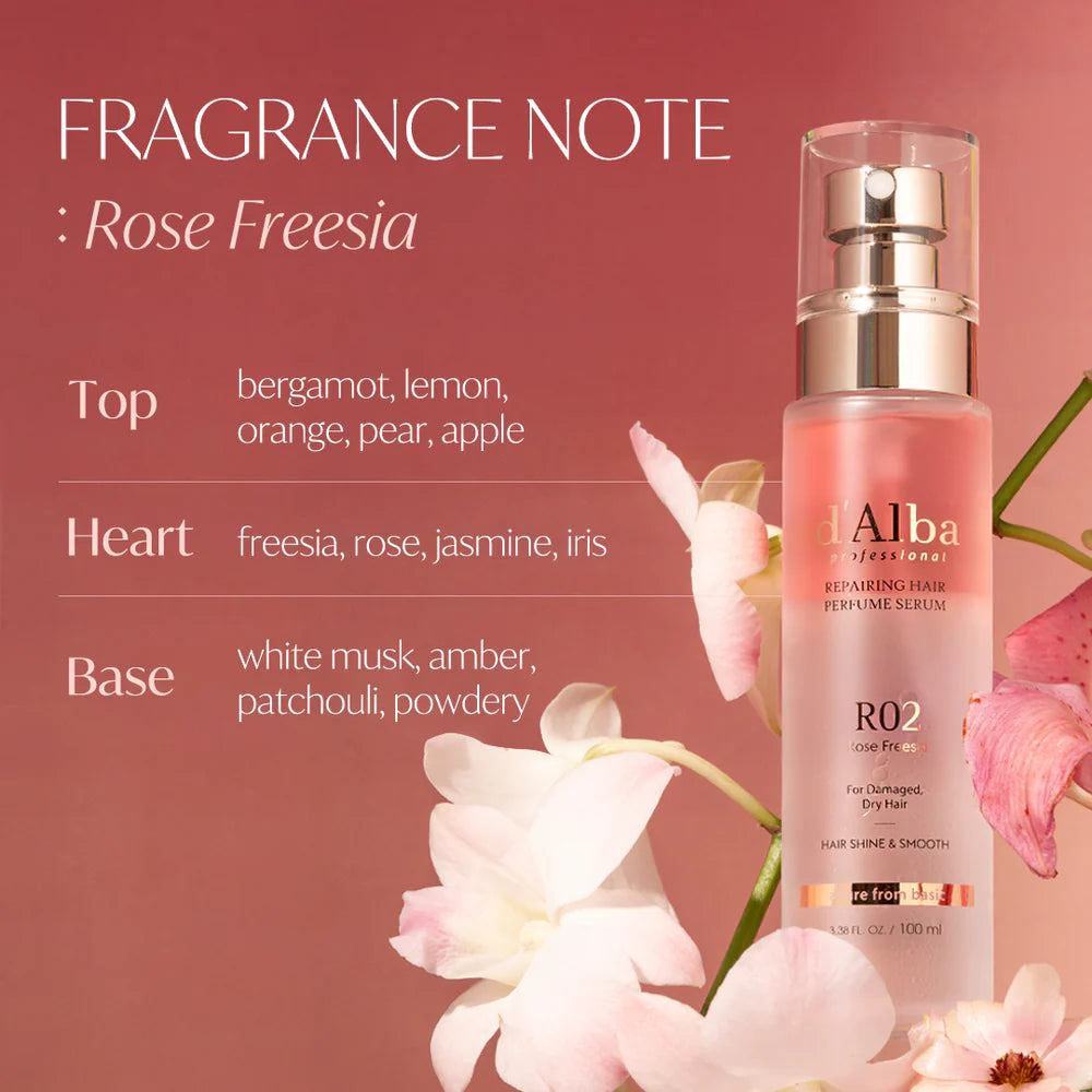 d'Alba Professional Repairing Hair Perfume Serum — repairing complex