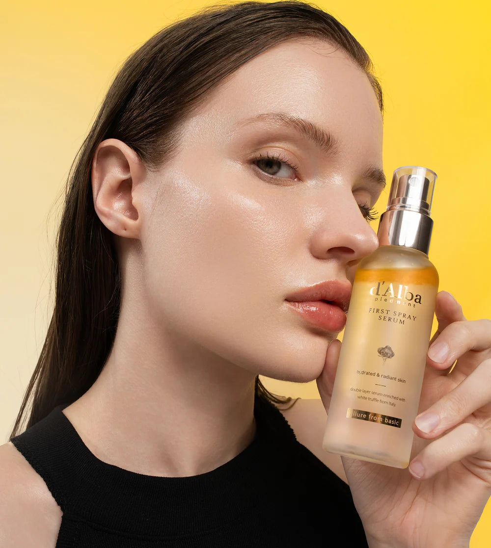 d'Alba White Truffle First Spray Serum — dewy glowing skin