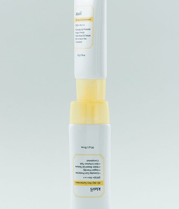 Dear Klairs All Day Airy Sunscreen — lightweight formula keeps skin comfortable
