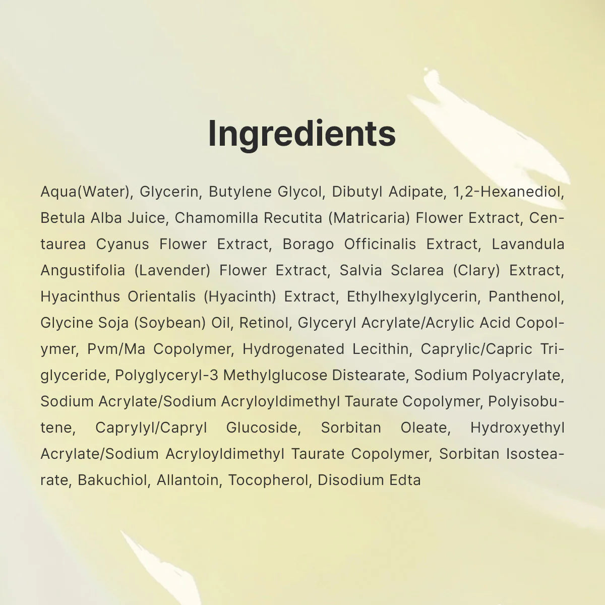 Dr. Althea 0.1 Gentle Retinol Serum — key retinol-care ingredients