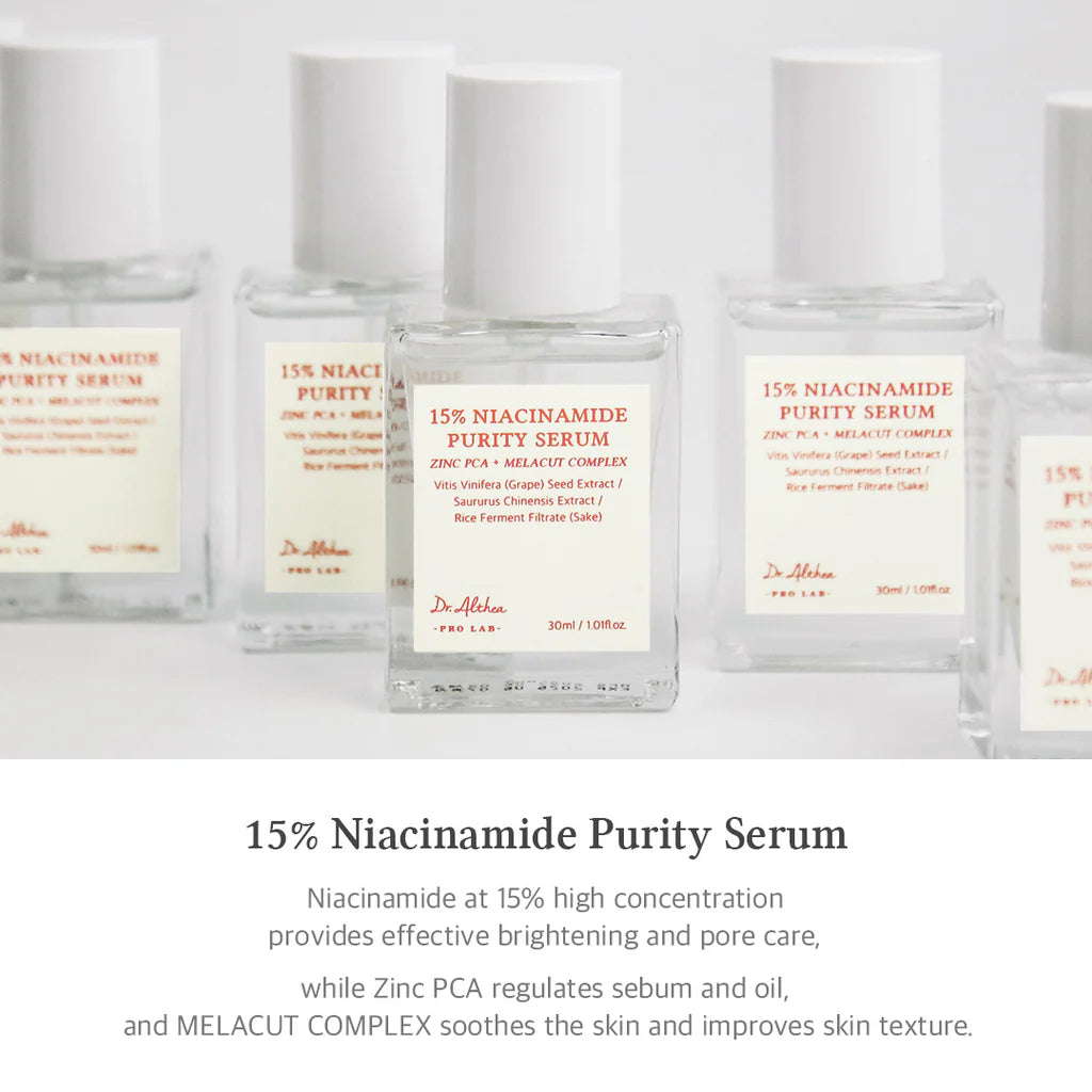 Dr. Althea 15% Niacinamide Purity Serum — helps control excess oil and shine