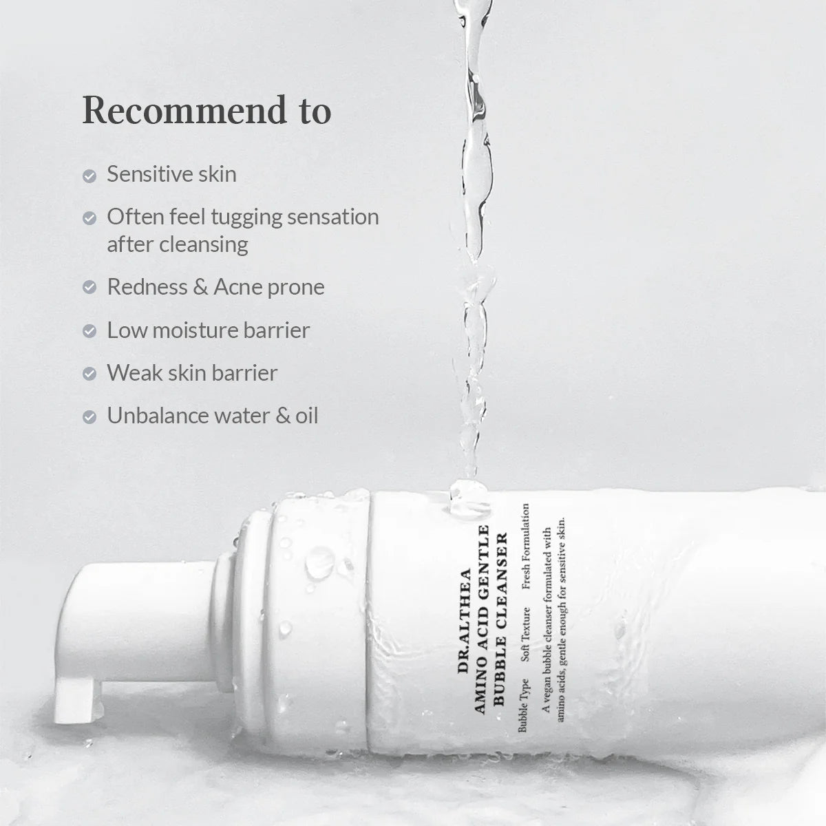 Dr. Althea Amino Acid Gentle Bubble Cleanser — gentle enough for sensitive skin
