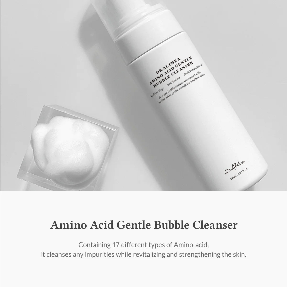 Dr. Althea Amino Acid Gentle Bubble Cleanser — rich bubbly lather that rinses clean