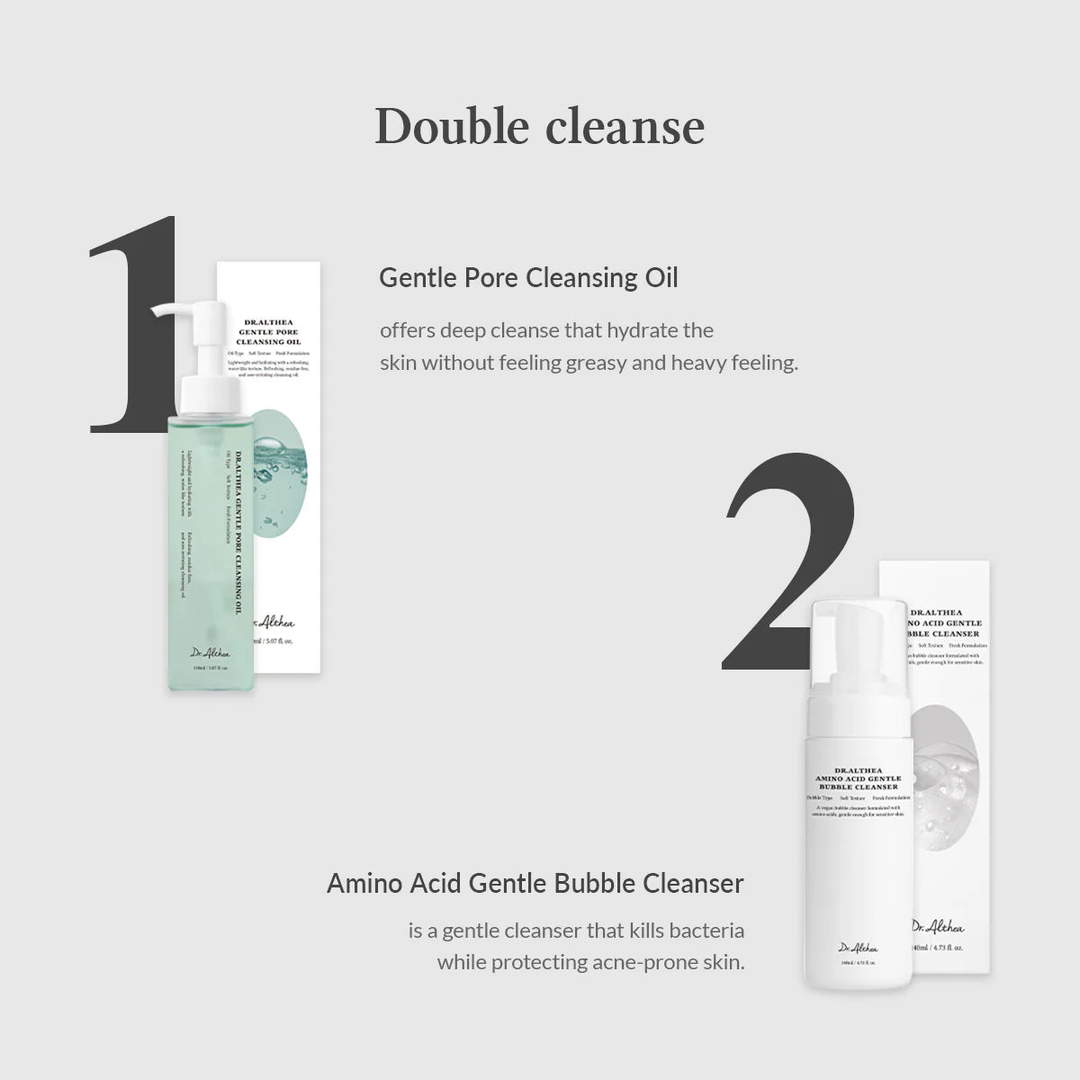 Dr. Althea Amino Acid Gentle Bubble Cleanser — leaves skin soft and comfortable after washing