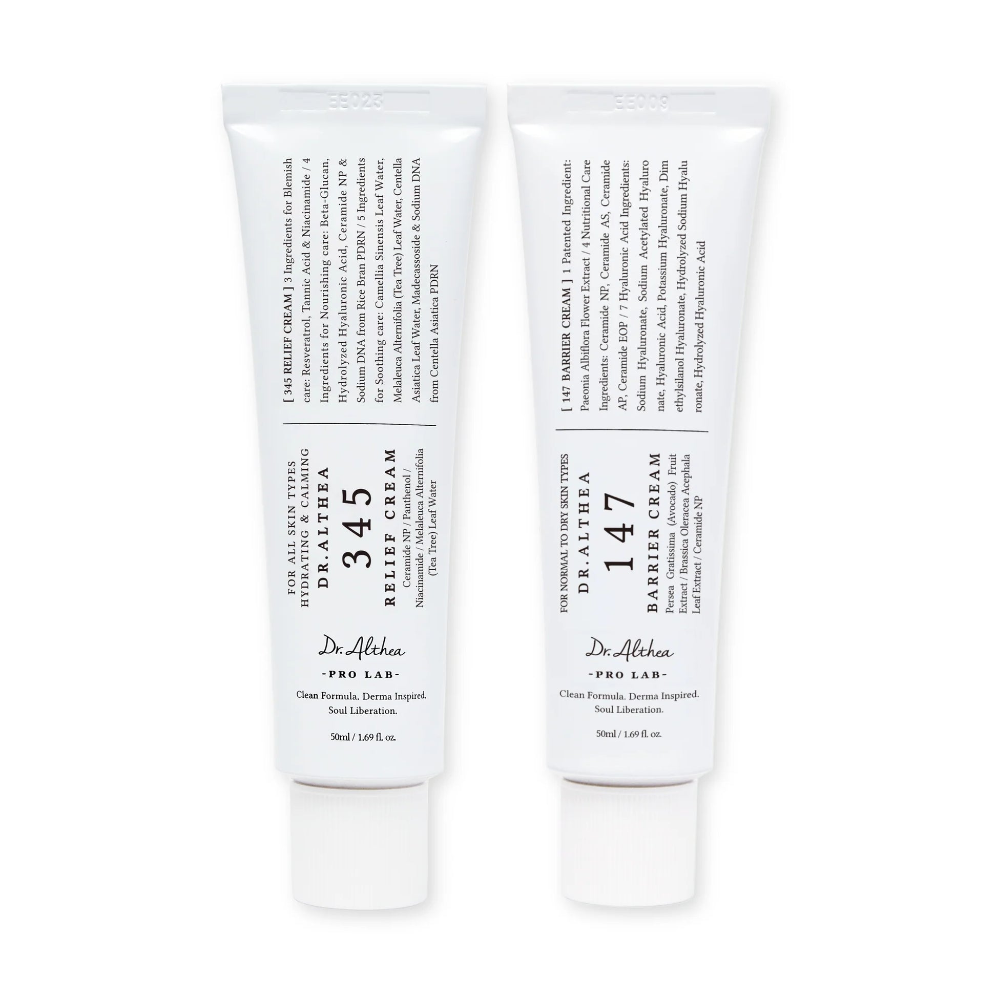 Dr. Althea Dual Cream Set (345 & 147) — soothing 345 and barrier 147 creams in one set