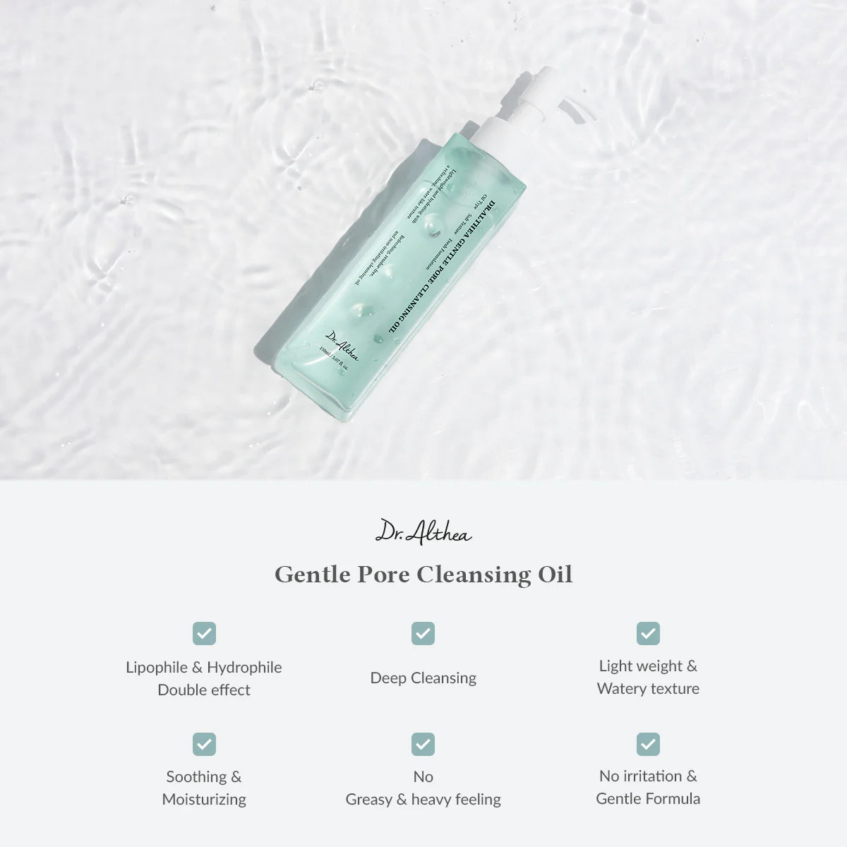 Dr. Althea Gentle Pore Vegan Cleansing Oil — leaves skin clean without tightness