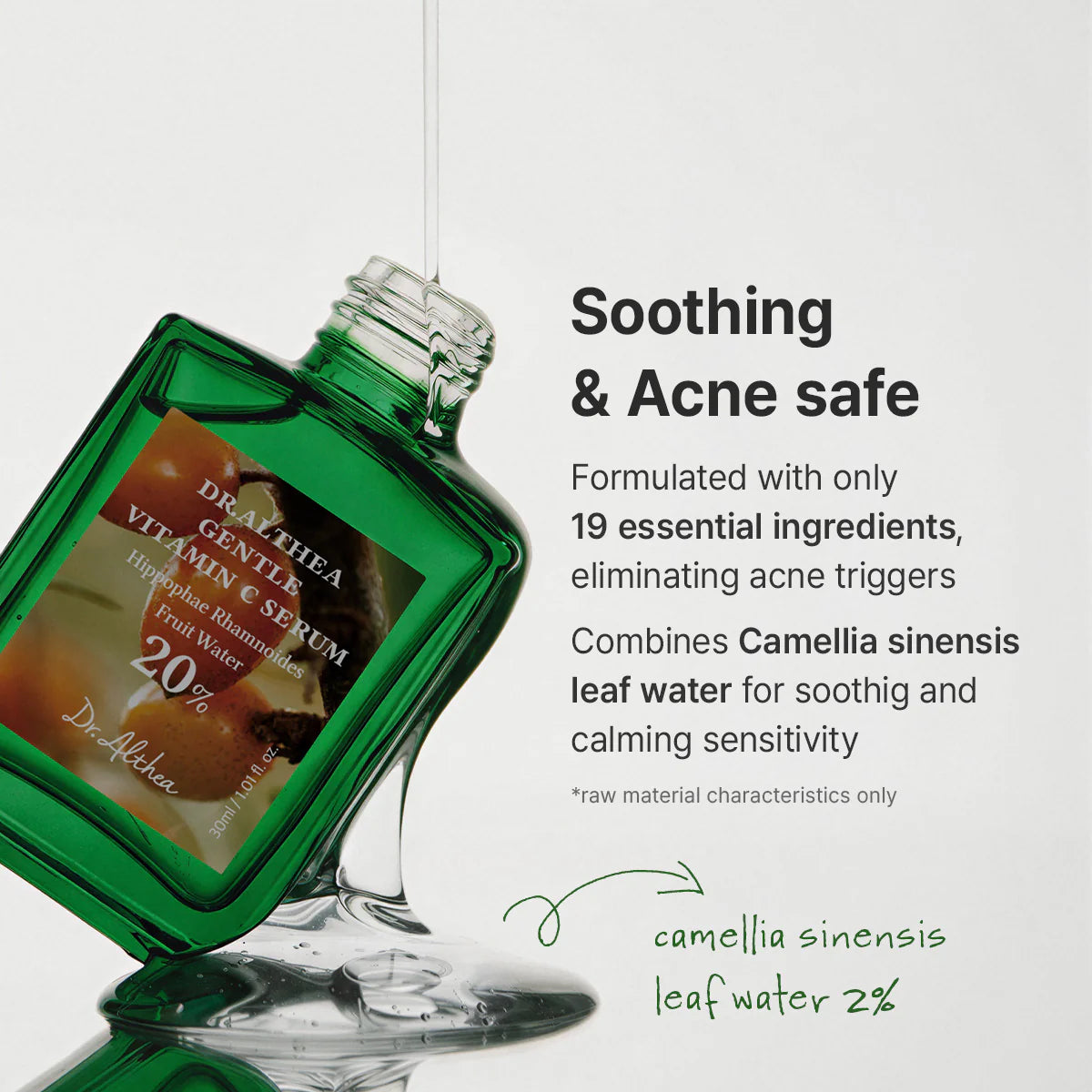 Dr. Althea Gentle Vitamin C Serum — dropper releasing the clear serum